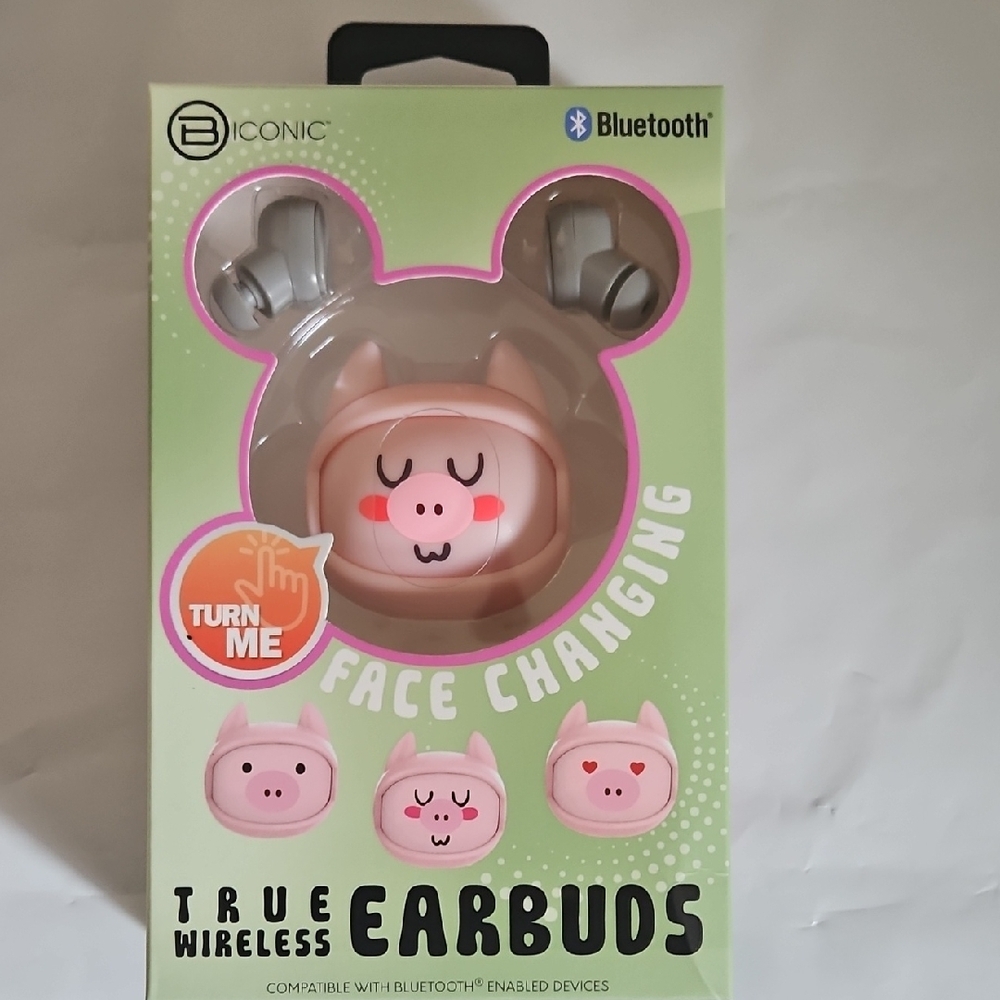 Biconic Pink Pig Wireless Earbuds